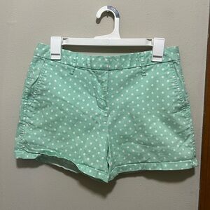 Elle Mint Green Women's Shorts with White Polka Dots